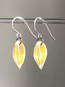 Gold Leaf Pod Earrings