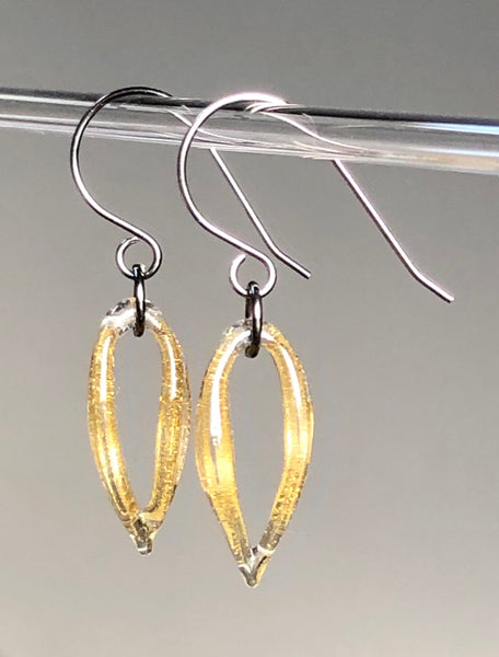 Gold Leaf Pod Earrings